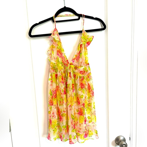 Victoria Secret toe front floral teddy sz m - Picture 3 of 6